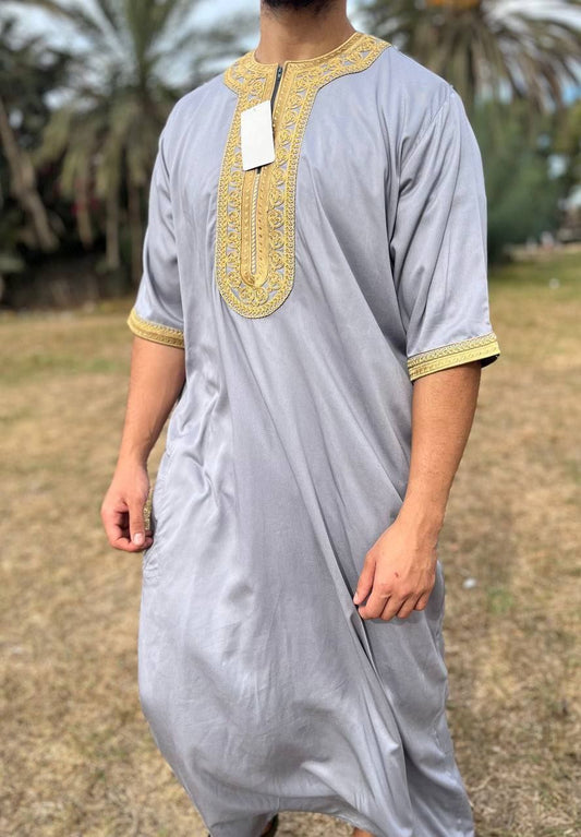 قميص الفارس رمادي/ذهبي